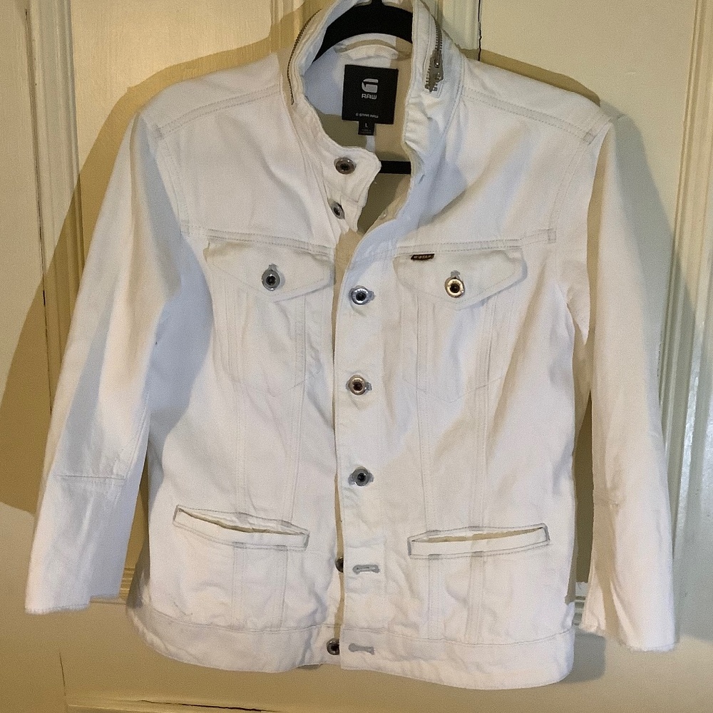 G-Star Raw White Jean Jacket L - Picture 1 of 5